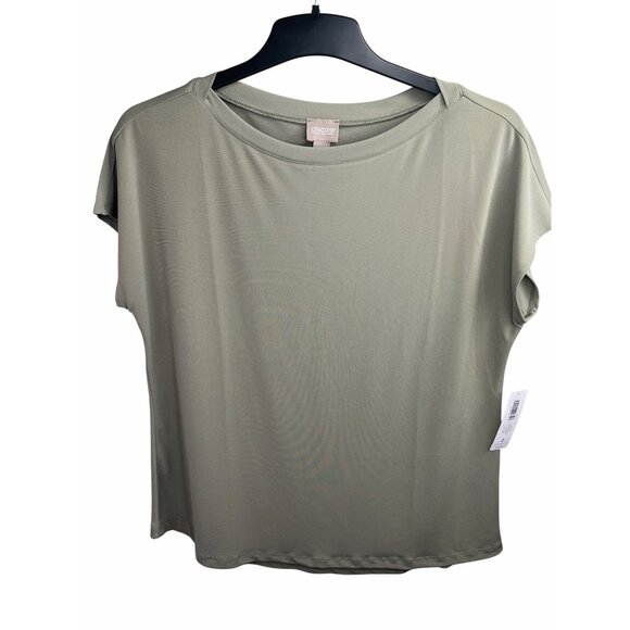 Chicos Womens Sage Green Short Sleeve Top Size 2 - Picture 6 of 11